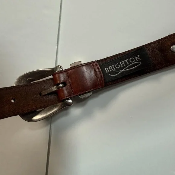 Brighton‎ Belt Womens XS 30 Brown Leather Braided Concho Western Cowgirl - Picture 4 of 6